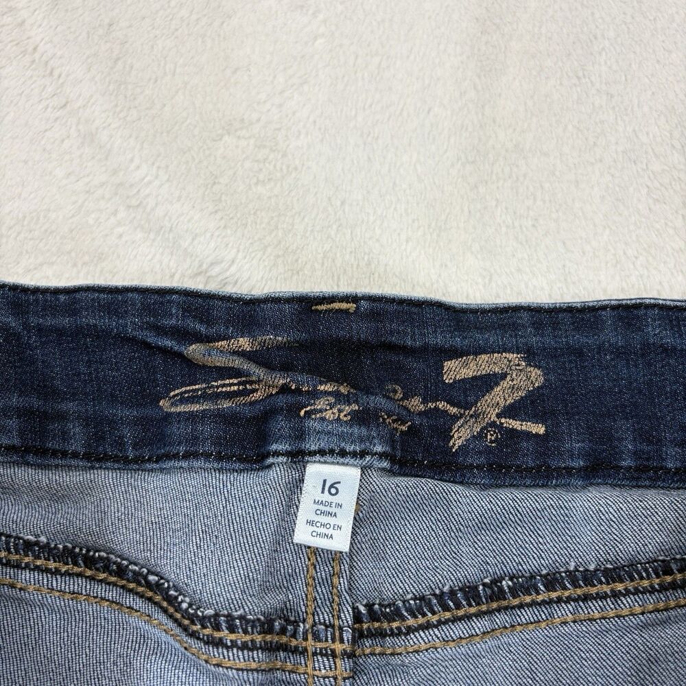 Seven7 for All Mankind Tummyless High Rise Skinny Jeans 16 Regular Stretch Denim - Picture 4 of 9